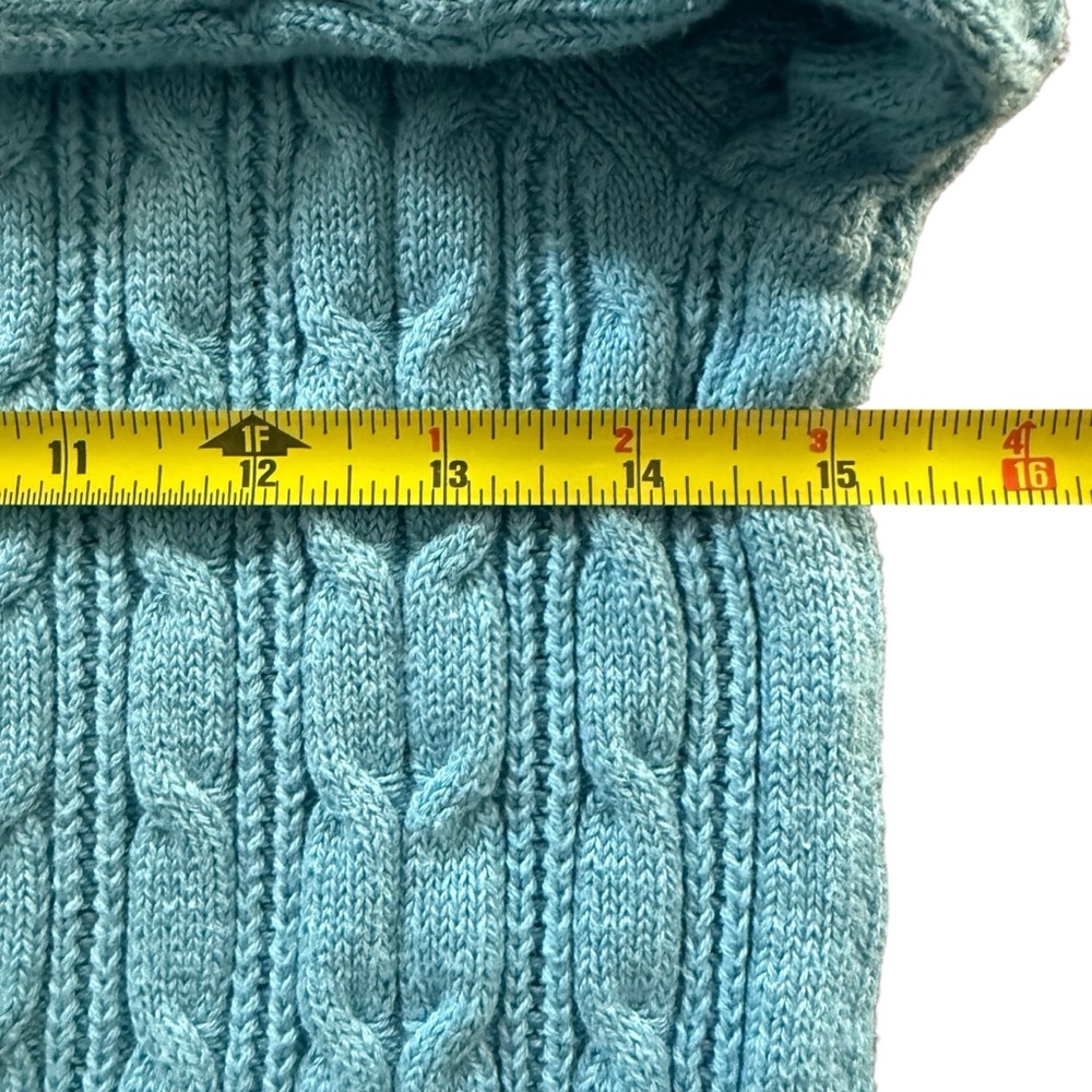 St. John’s Bay Baby Blue Cable Knit Cotton Sweater Small Petite - Picture 10 of 10